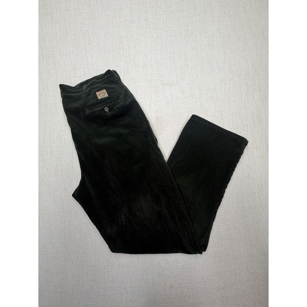 VTG 80s Polo Ralph Lauren Mens Green Corduroy Pleated Pants Made in USA 38x36